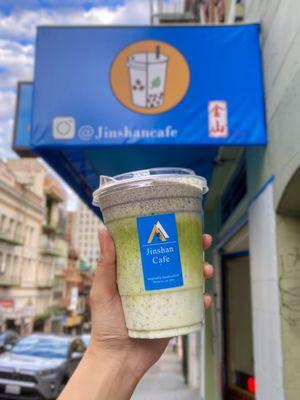 matcha black sesame latte (01/2024)