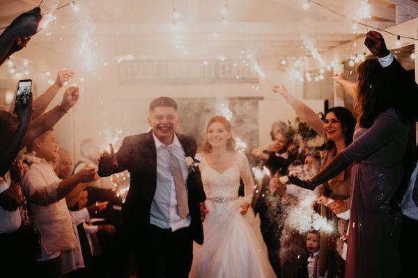 The front steps were perfect for a sparkler exit