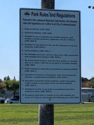 Park Rules and Regulations