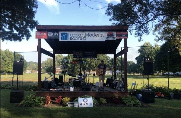 Awesome stage right by the Caddy Shack grill