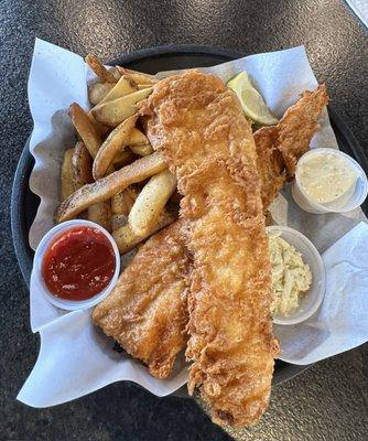 Eddie's Style fish and chips with steak fries.