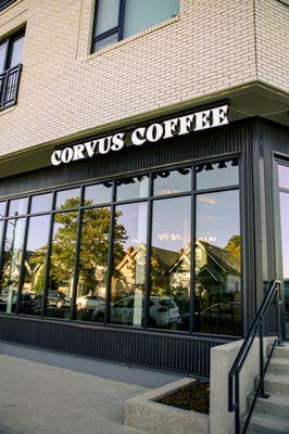 Front entrance to Corvus Coffee Roasters