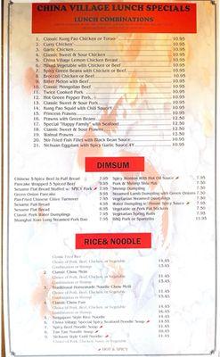 Online old menu prices