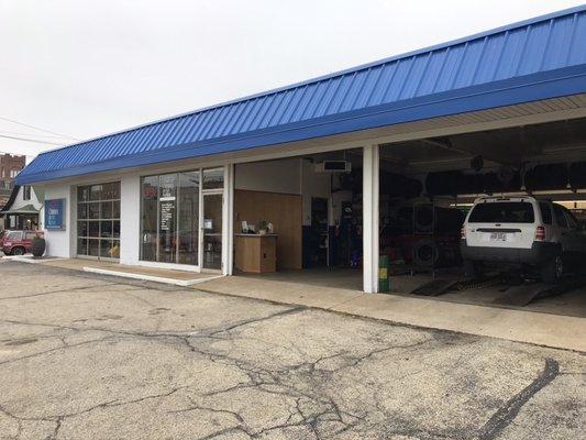 The front of our building looking from the drive through.