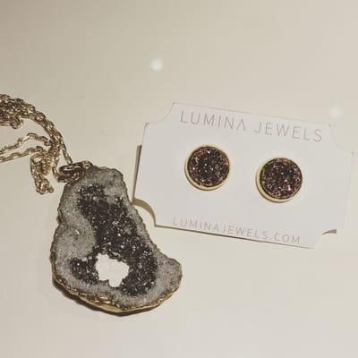 Absolutely stunning Geode jewelry by Lumina Jewels.