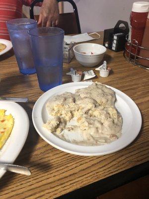 Sausage gravy and biscuits