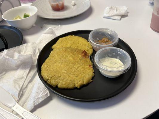 Tortillas de Verde, green plantain with cheese