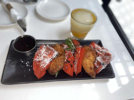 Red Velvet & Oreo Cookie Chicken & Waffles