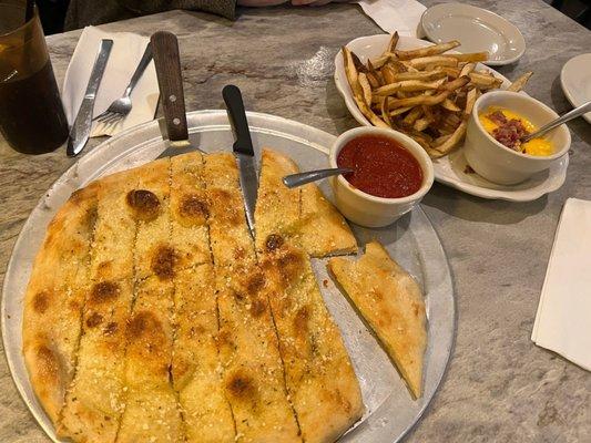 Breadsticks and cheese fries