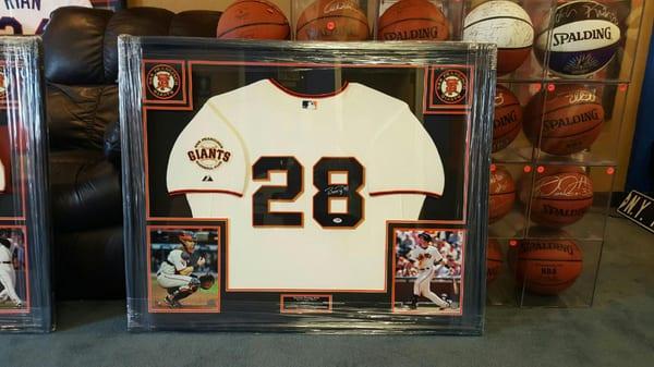 Buster Posey jersey framed by Tony at ManCave Memorabilia