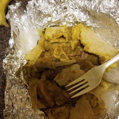 Curry goat roti