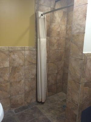 Shower in women's restroom