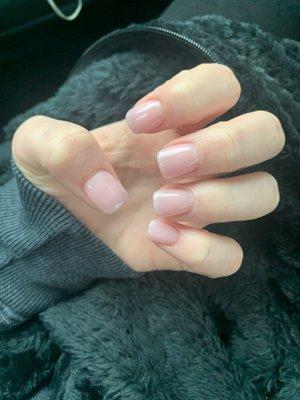 Pink acrylic nails