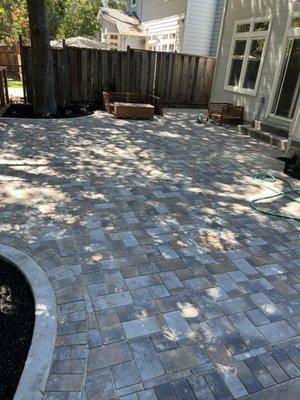 Permeable paver patio!