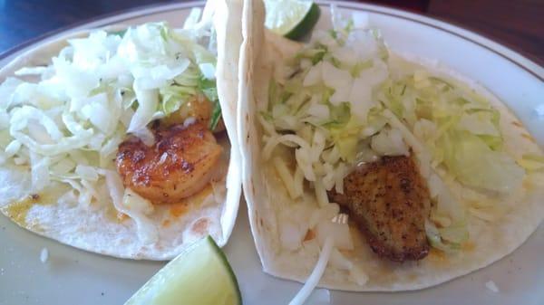 Shrimp taco and fish taco