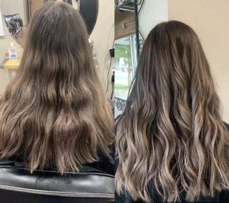 Balayage before & after  Stylist: Marissa Morris