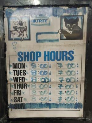 Shop Hours.