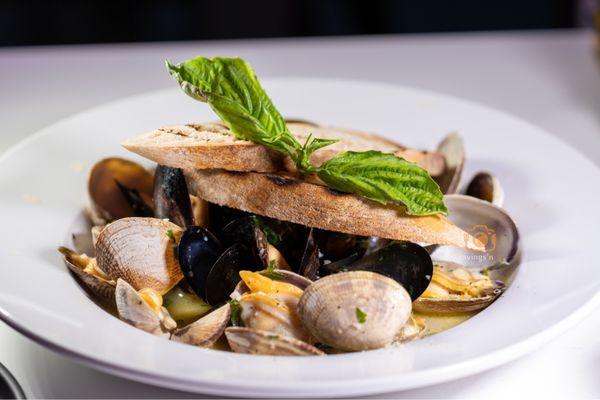 sautéed mussels and clams