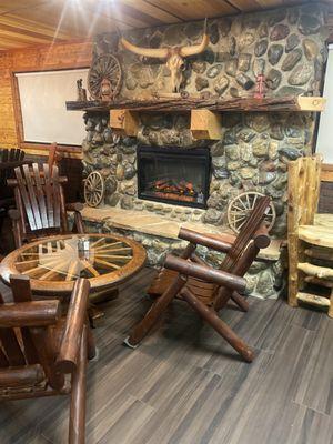 Cozy fire place in the lounge