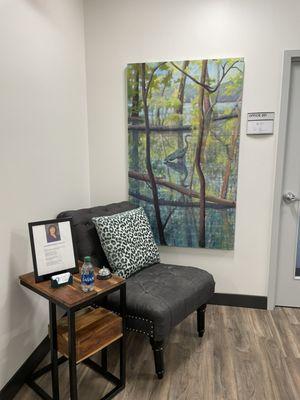 Private reception area and coffee/tea kiosk