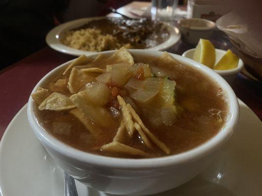 Chicken Tortilla Soup and Beef Enchiladas