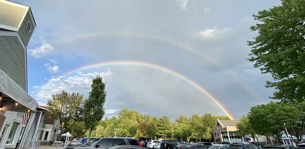 Amazing double rainbow while dining al fresco at Craft 14