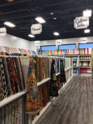 Tons of fabric. I'm in heaven every time I come in. Total of 5 times since they opened about a month ago.