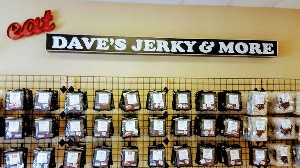 Lots and lots of new beef jerky on our wall of jerky.