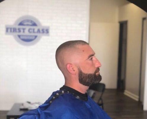 Nice and clean bald fade and beard trim.