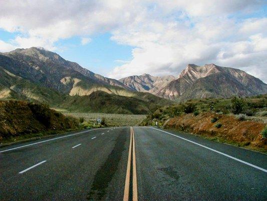 Montezuma Highway into Borrego Springs, CA