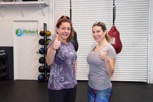 Lisa and Carolyn.  Joining my women's group fitness classes really paid off and I truly love the fact you both train so hard.