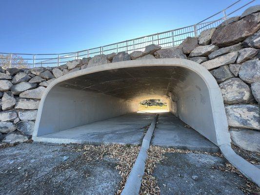 Tunnel that leads to another field and walk way path!