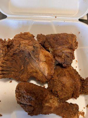 Fried chicken overcooked smell and taste burned