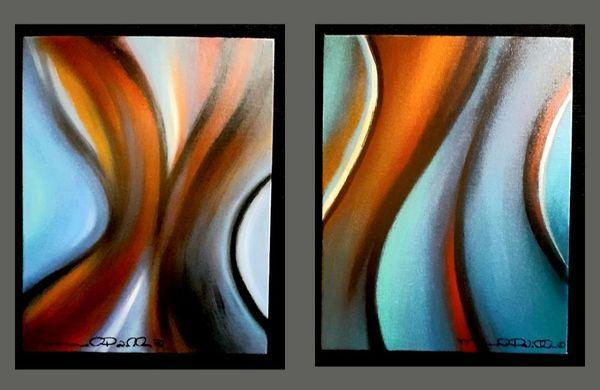 FIRE & ICE by Manuel Padilla (Pair) 11x14's Acrylic on Canvas