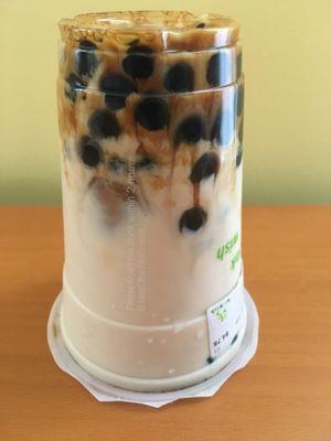 Black tiger milk - just enough sweetness, recommend, boba just right