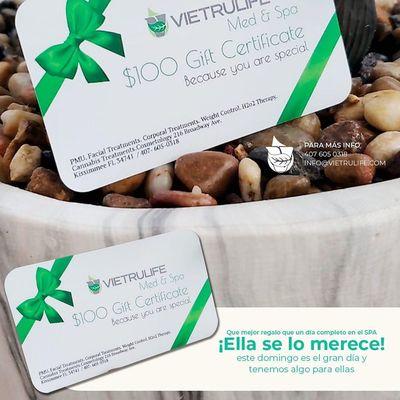 Buy online and receive by mail your Gift. www.vietrulifemedspa.com