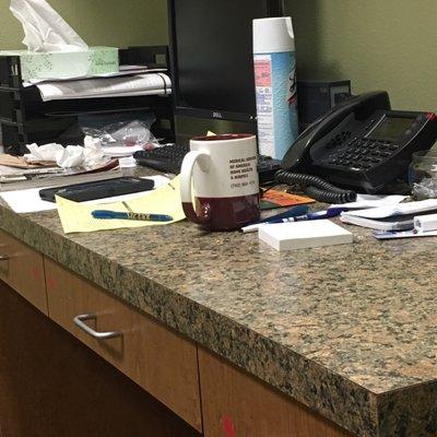 Dr James meli is eating during and before my check see his desk - unbelievable