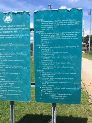 Rules of the park