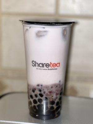 Taro Pearl Milk Tea with red beans