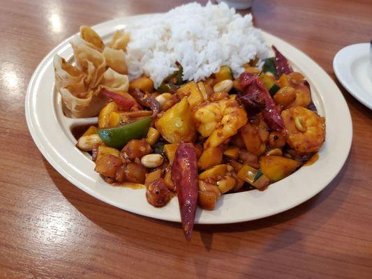 Lunch special Kung Pao shrimp