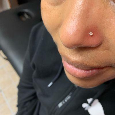 14k CZ left Nostril Piercing