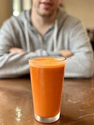 Carrot juice! Definitely healthy