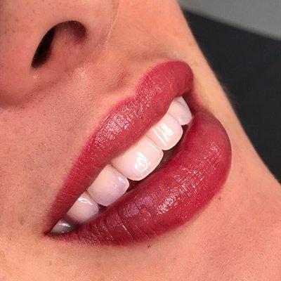 Lip blush tattoo