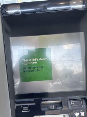 Never a day one of these ATMS aren't down .. 3 atms and only 1 works .. this is every week .. worst location to go to for banking