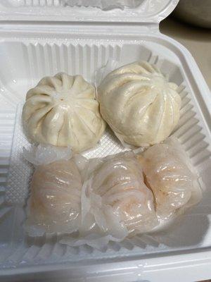 Shrimp dumpling , pork bun