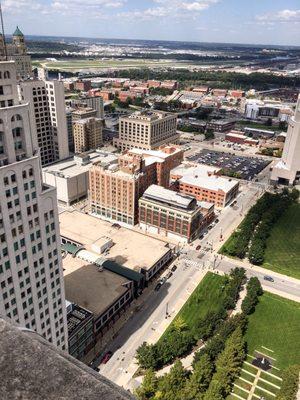 The view toward my River Market neighborhood and the Downtown airrport