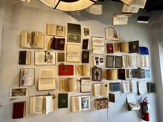 Book decorations on wall