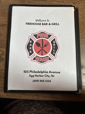 Menu cover with address