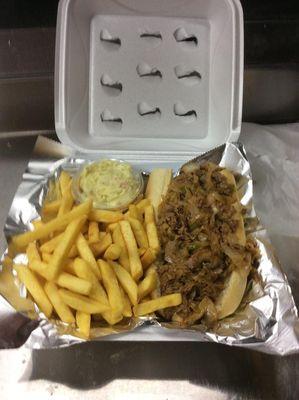 Philly Cheese steak & fries platter for $8.99 tx