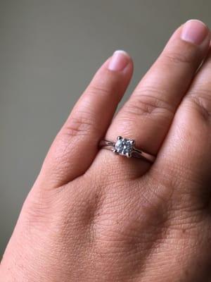 Love my custom engagement ring! This photo doesn't capture the beauty.